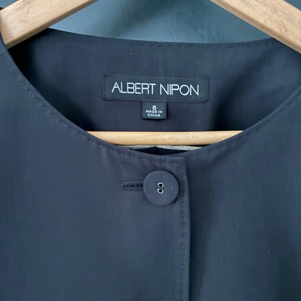 Albert Nipon Elegant Black Blazer Peplum/Bolero